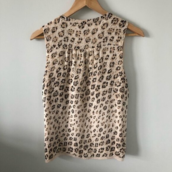 Joie Leopard Print Sleeveless 100% Silk Corie Shirt Size XS - Picture 8 of 9